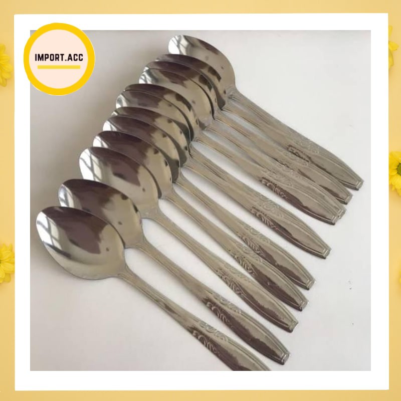 Sendok Stainless / Sendok Makan / Sendok 18gr Murah / Sendok isi 12 pcs / Spoon [Import]