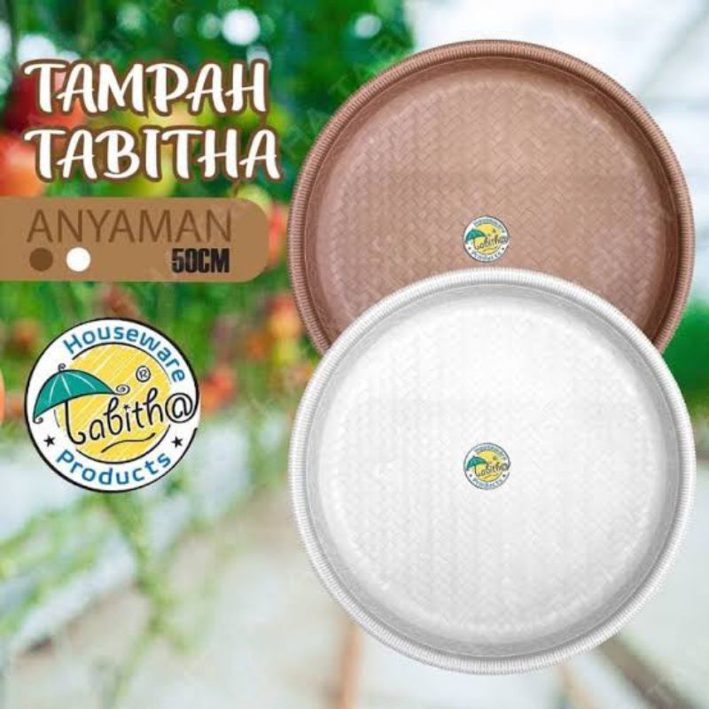 Tampah Besar 50 cm model rotan  anyaman plastik / Taktakan tumpeng / nampan tumpeng   /Nyiru Plastik Premium Tabitha 50 CM