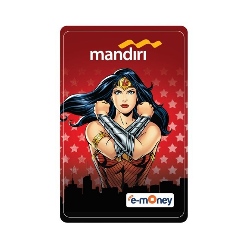 Mandiri eMoney DC Heroes - Wonder Woman /Wonderwoman Red ORI /Like eTOLL Tapcash Flazz or Brizzi