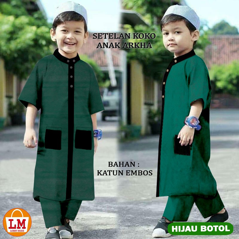 TERMURAH TERLARIS Setelan Pakaian Baju Koko Anak Terbaru 2021 KOKO ANAK ARKHA LMS 22143 - 22149