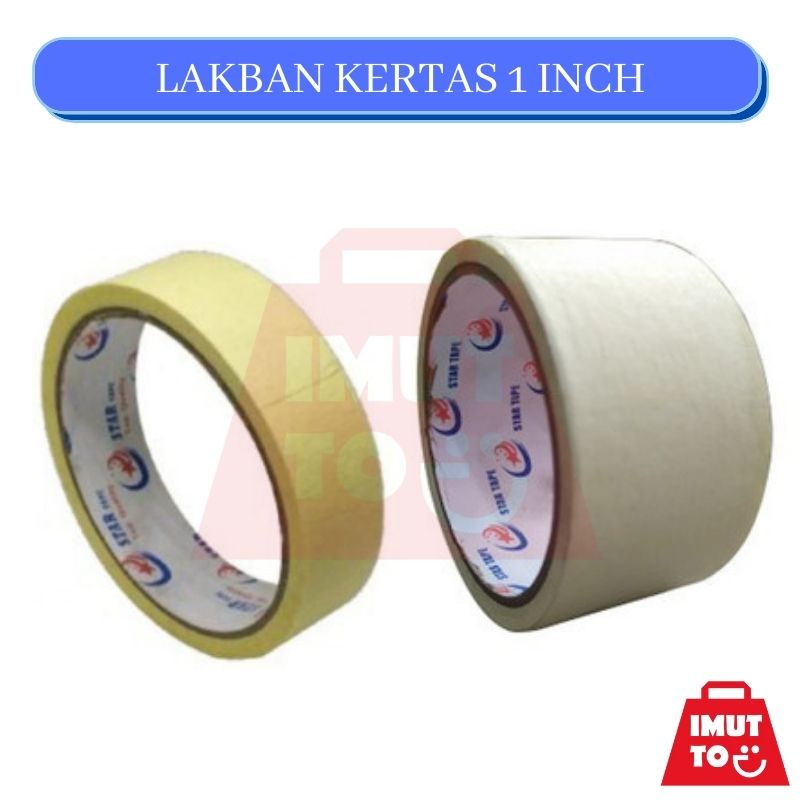 

IMUTTO - ISOLASI LAKBAN KERTAS 1 INCH 24 MM MARKING TAPE MURAH MERIAH PROMO