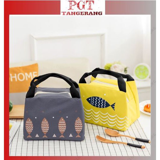 PGT - Tb106 Tas Bekal Lunch Motif Ikan Tas Picnik Handbag Tas Bekal Motif Ikan