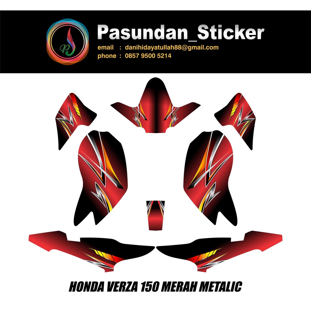 Decal Sticker Honda Verza 150 Merah Metalic Shopee Indonesia
