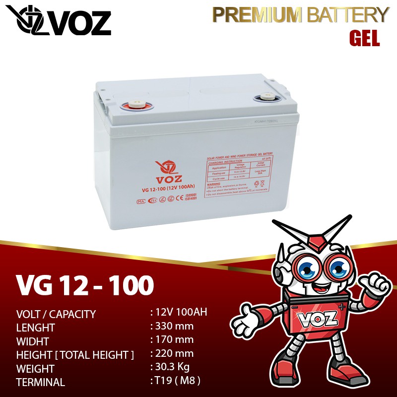Aki Solar Panel VOZ 12V 100AH Aki Gel Aki UPS Aki Tenaga Surya Aki BTS
