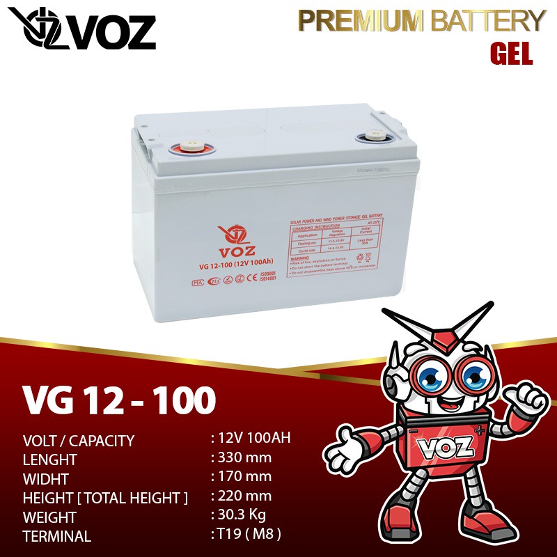 Aki Solar Panel VOZ 12V 100AH Aki Gel Aki UPS Aki Tenaga Surya Aki BTS