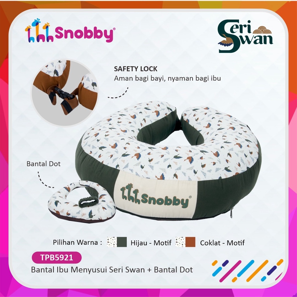 Snobby Nursing Pillow Bantal Menyusui (Dengan Gasper) + Bantal Dot Swan Series - TPB 5921