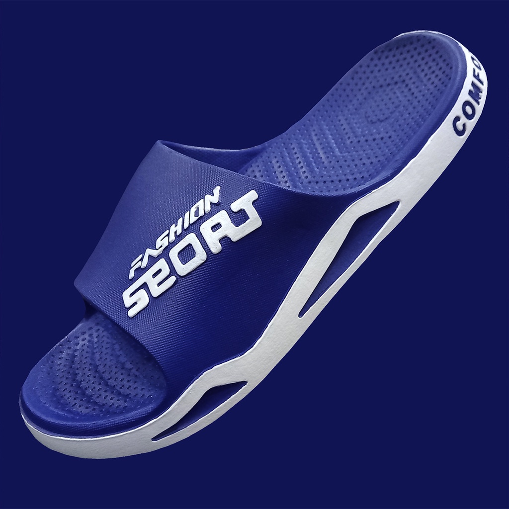 Sandal pria import sandal selop pria sandal slop pria sandal cowok [D01]-Biru