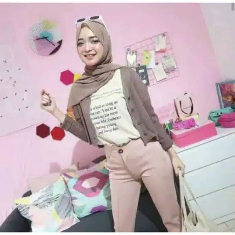 Kardigan lola crop/Atasa wanita rajut premium