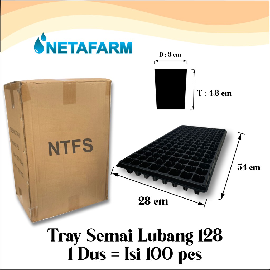 Tray Semai 128 Lubang Traypot Hidroponik - Kardus 100 pcs