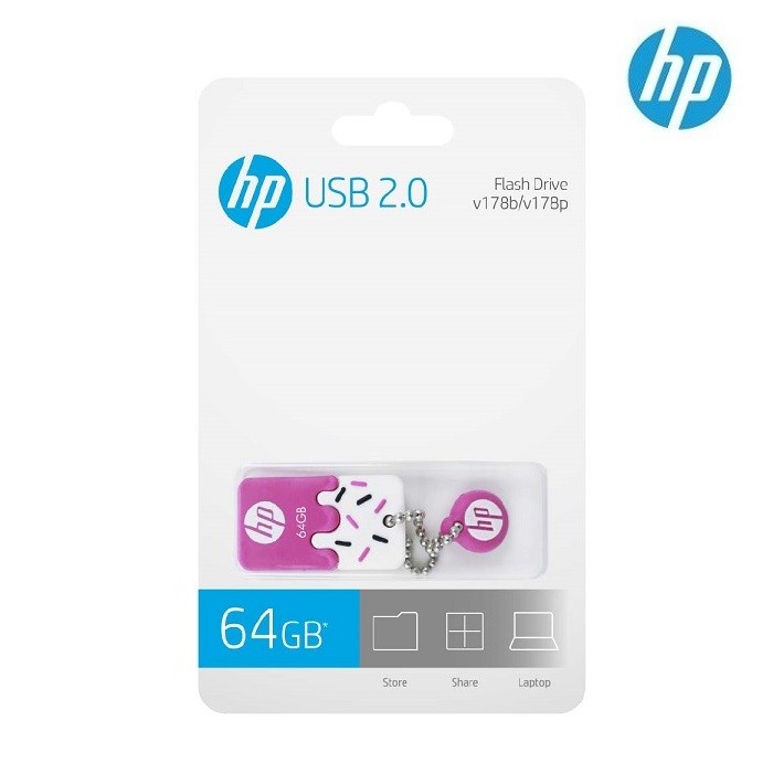 Flash Disk  Flashdisk HP V178P 64GB Pink USB 2.0