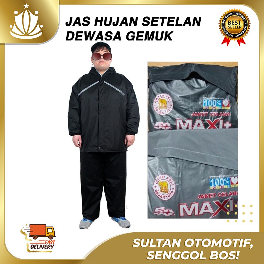 Jas hujan Setelan Jaket Celana Orang Gemuk Gendut JUMBO uk XL MAXI+