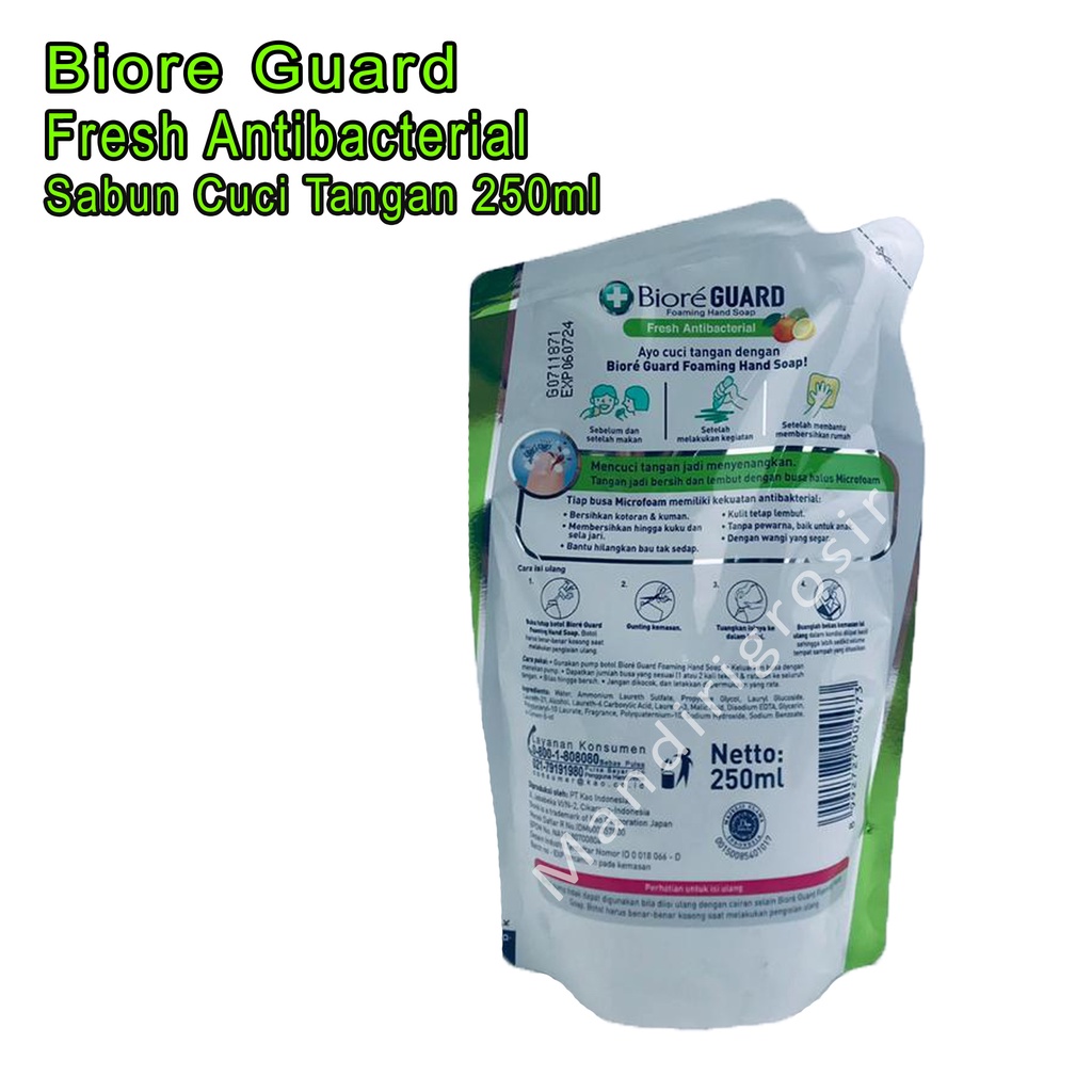 Sabun Cuci Tangan *Biore Guard * Fresh Antibacterial * 250ml