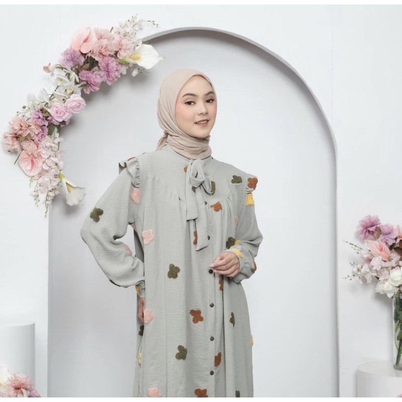 midi dress||midi air flow||dress midi||gamis midi||gamis air flow||dress motif||dres polkadot