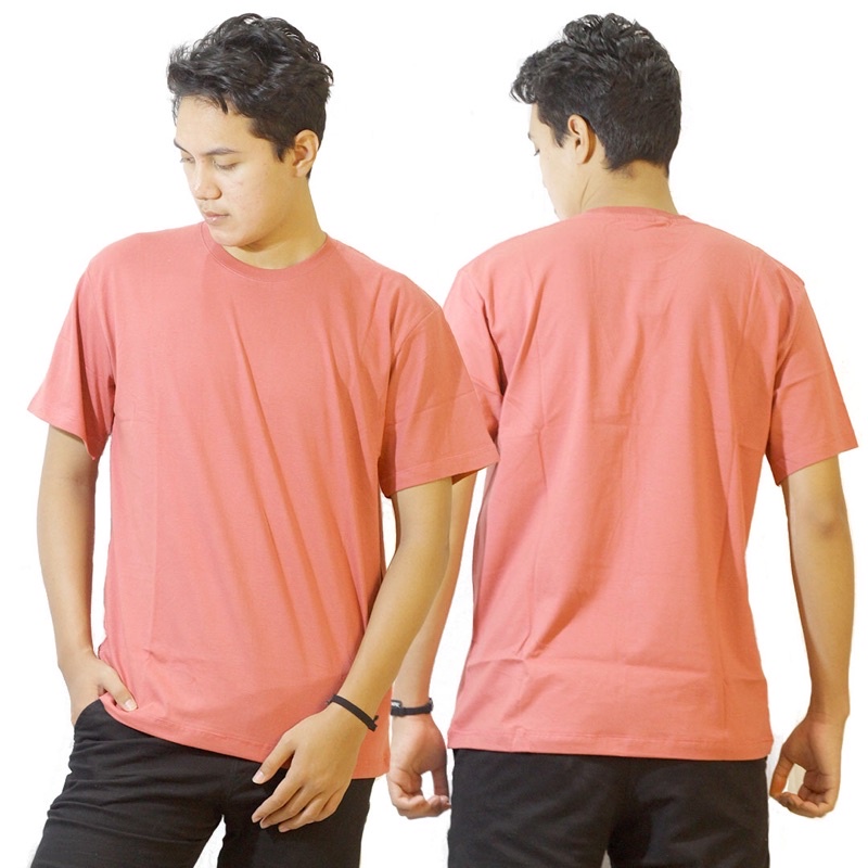 Kaos oversize pria kaos polos kaos basic magenta