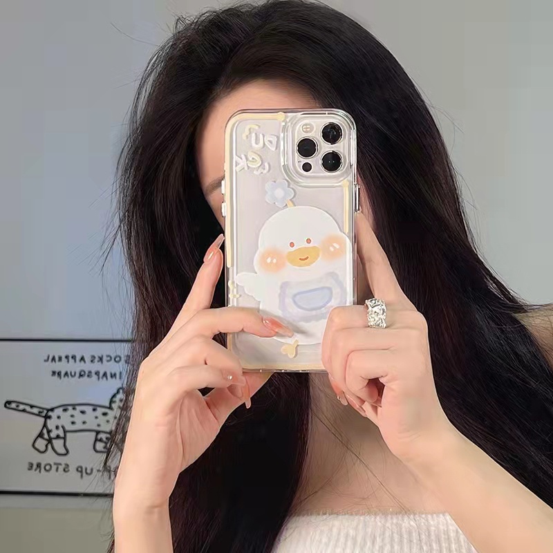 Case Pelindung Bahan Akrilik Transparan Motif Bebek Untuk iPhone 13 Pro 13prm 11 7Plus 8Plus Xr XS 13 12 Pro Max