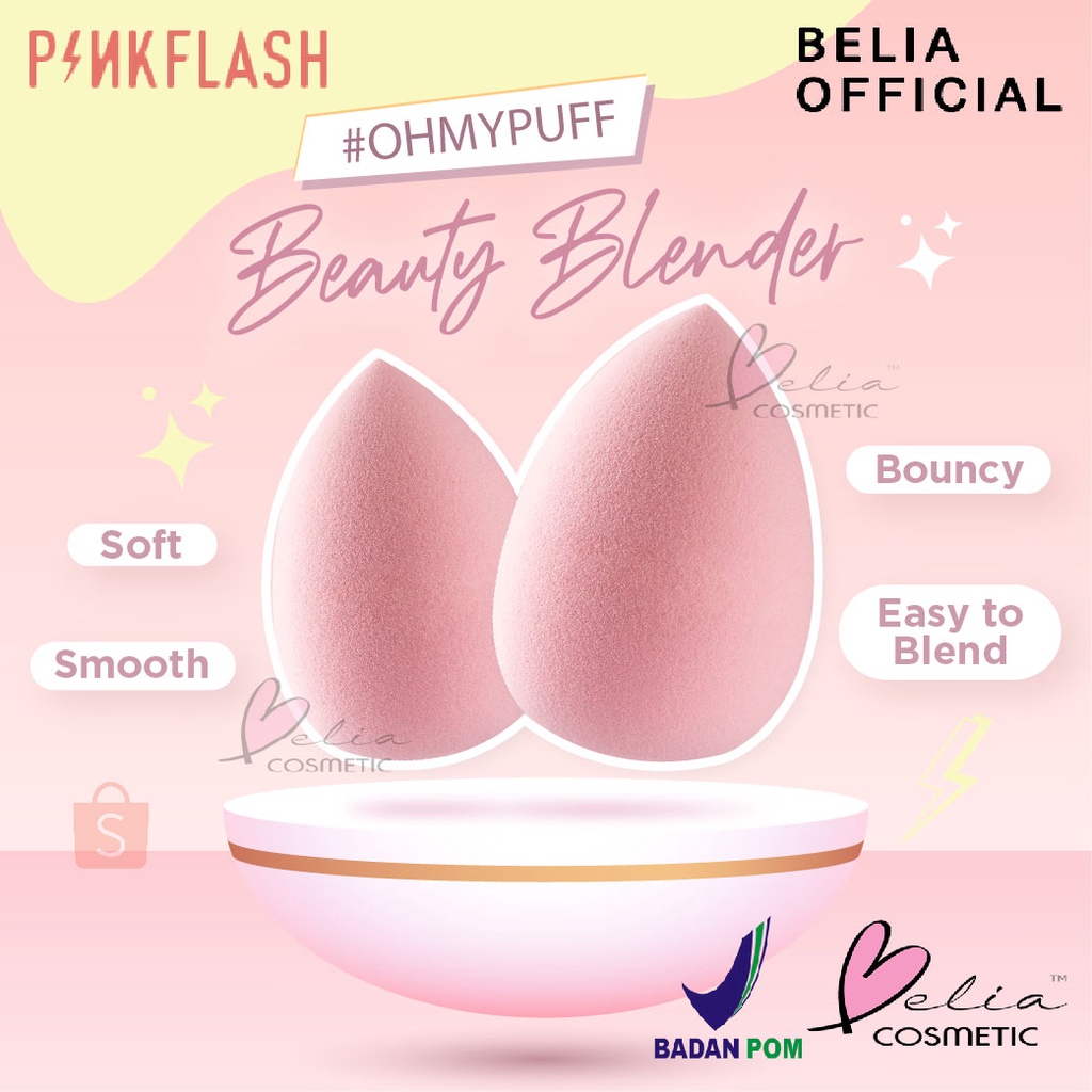 ❤ BELIA ❤ PINKFLASH Baby Skin Blender PINKTIME Show | Beauty Blender Pink | Pink Flash BPOM PF-T01