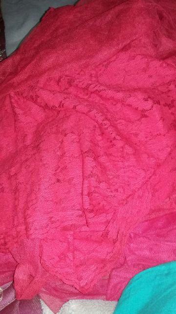 Kelambu Gantung Tile Rumbai Merah