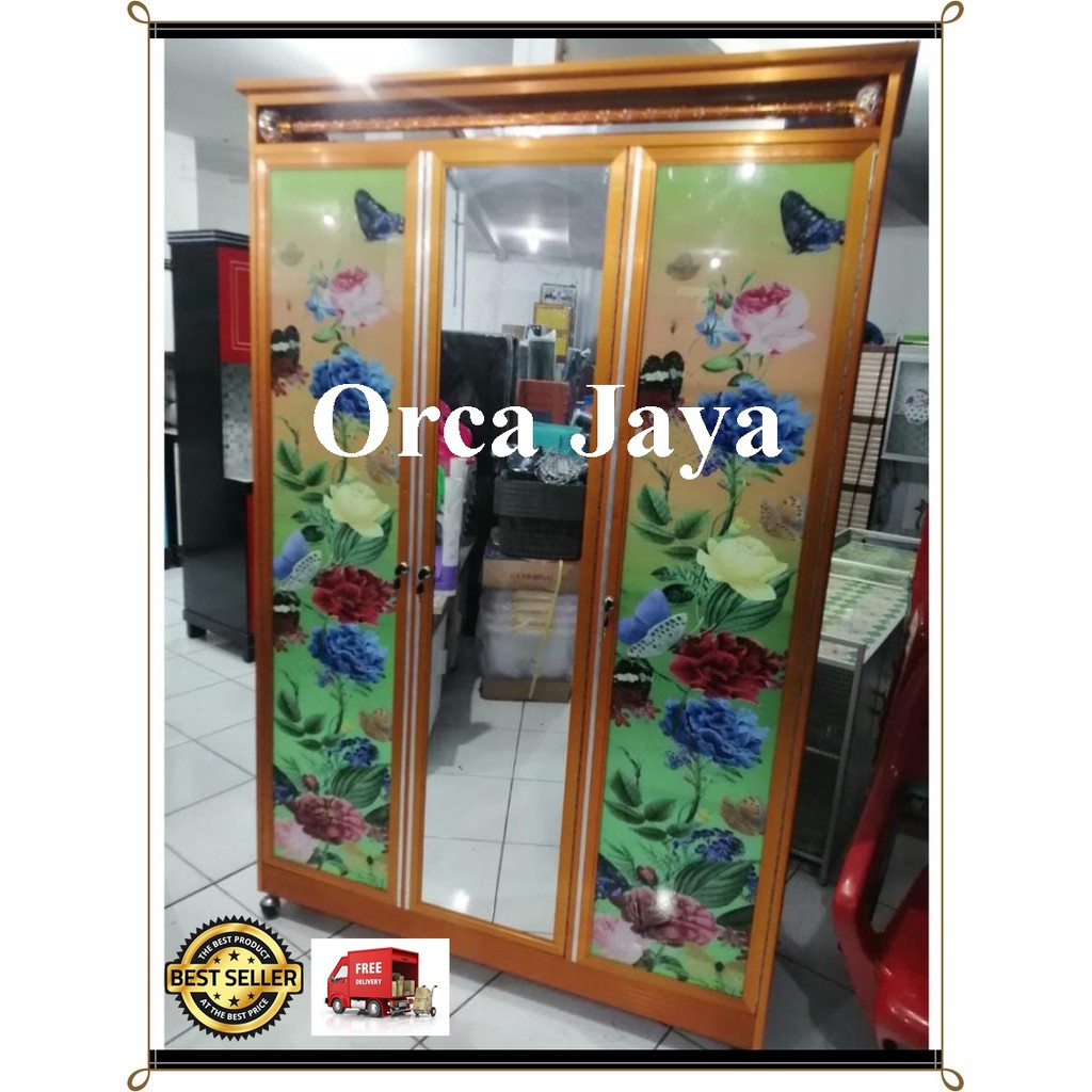 LEMARI PAKAIAN GAMIS 3PINTU/ LEMARI ALUMUNIUM / LEMARI GANTUNGAN
