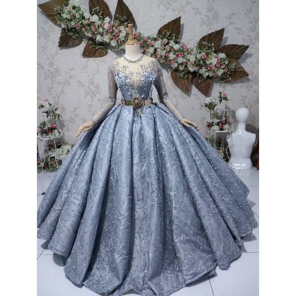 1❤️gaun pengantin(MENJALAR) LAPIS BUSA Barbie Model B