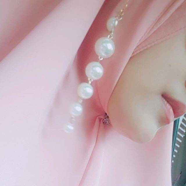 A131 Anting hijab juntai pearl gold