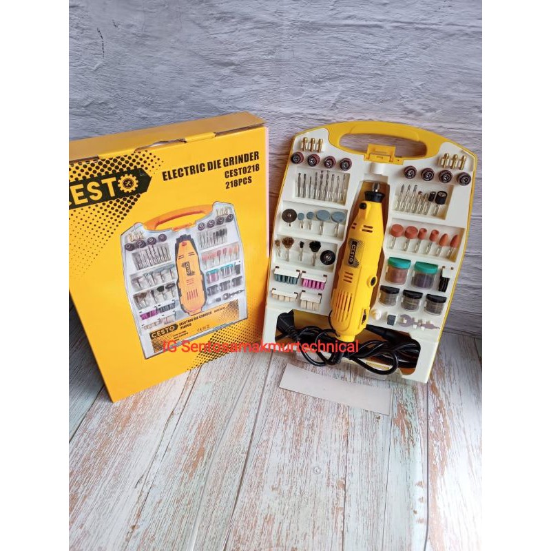 CESTO 218 Pcs Electric Mini Die Grinder Grenda Botol Bor Gantung Tuner