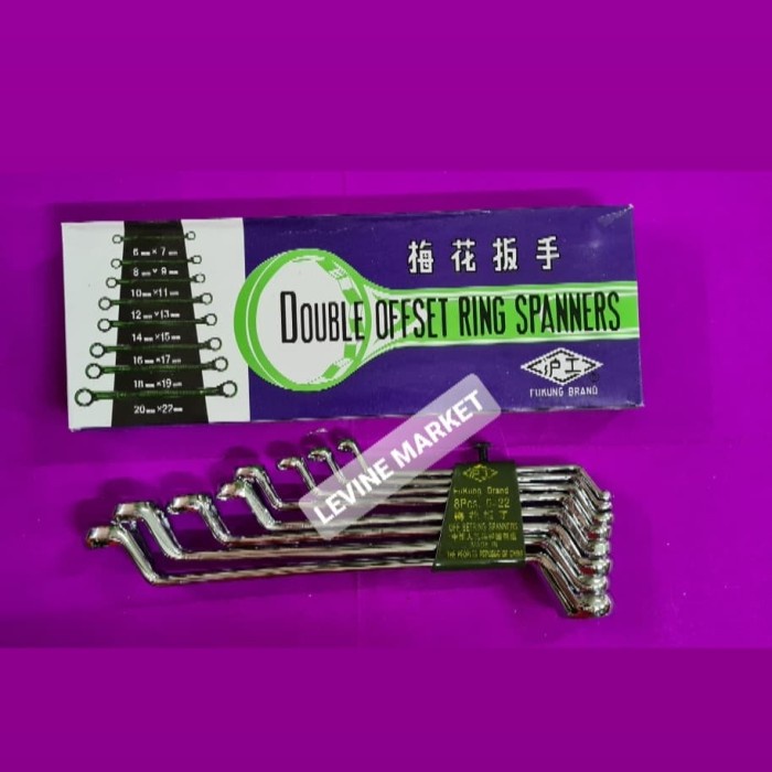 KUNCI RING SET 8 PCS FUKUNG ASLI ( 6 - 22 )