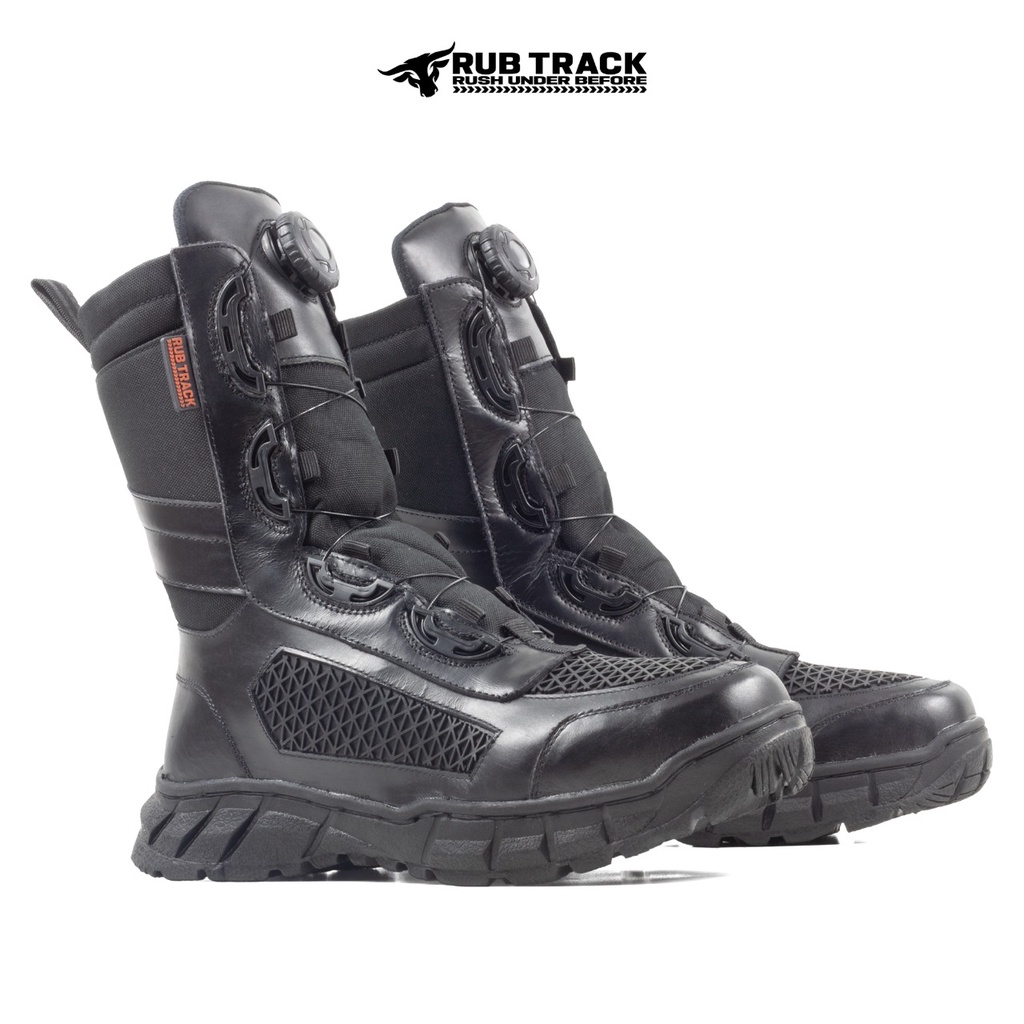 RUBTRACK - Sepatu pdl Ninja Boa Libra Bahan Kulit Asli Premium Model Tawon Ninja Boa Tali Putar Lacing Sistem Fitgo Impor Pdl Tni Polri Resleting Ziper Kombinasi Crordura Top Tactical Shoes