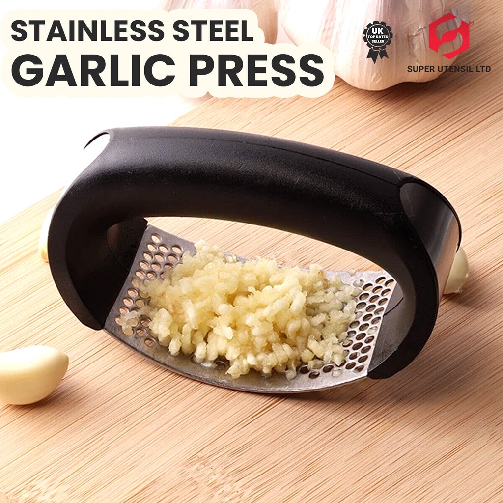 GARLIC PRESS Alat Penghalus Pengiris Pencacah Penghancur Bawang Putih Stainless Steel