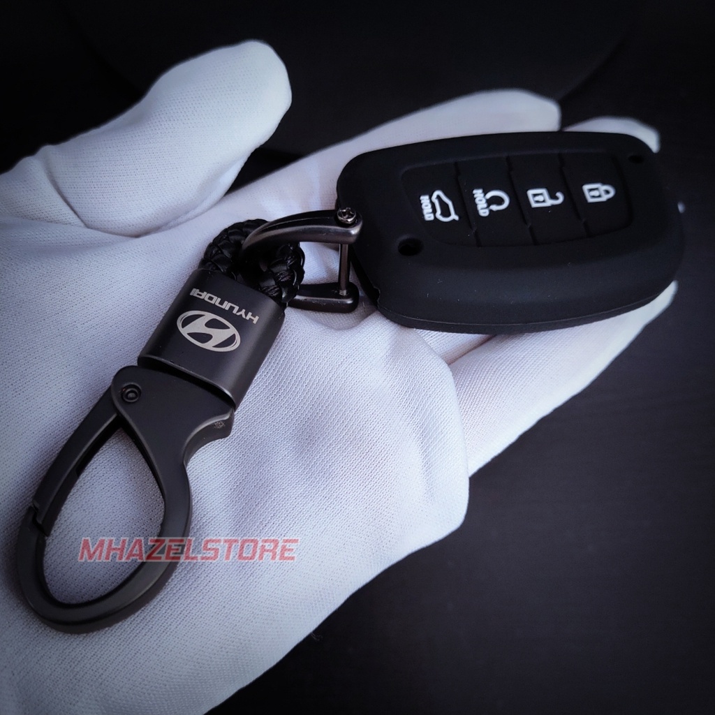 Gantungan kunci remote keyless cover casing mobil HYUNDAI CRETA HYUNDAI STARGAZER 4 TOMBOL model anyam