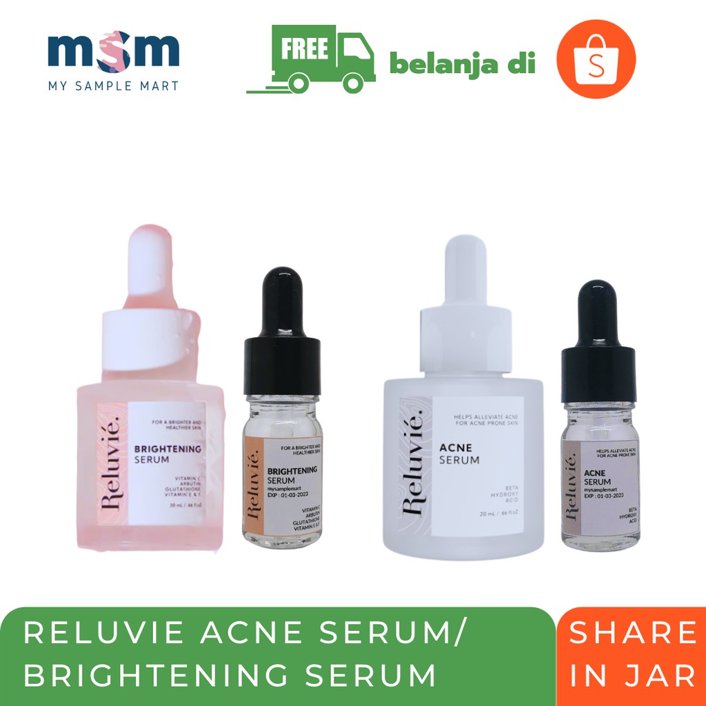 SHARE IN JAR RELUVIE Acne/ Brightening Serum Atasi Jerawat Mencerahkan Kulit