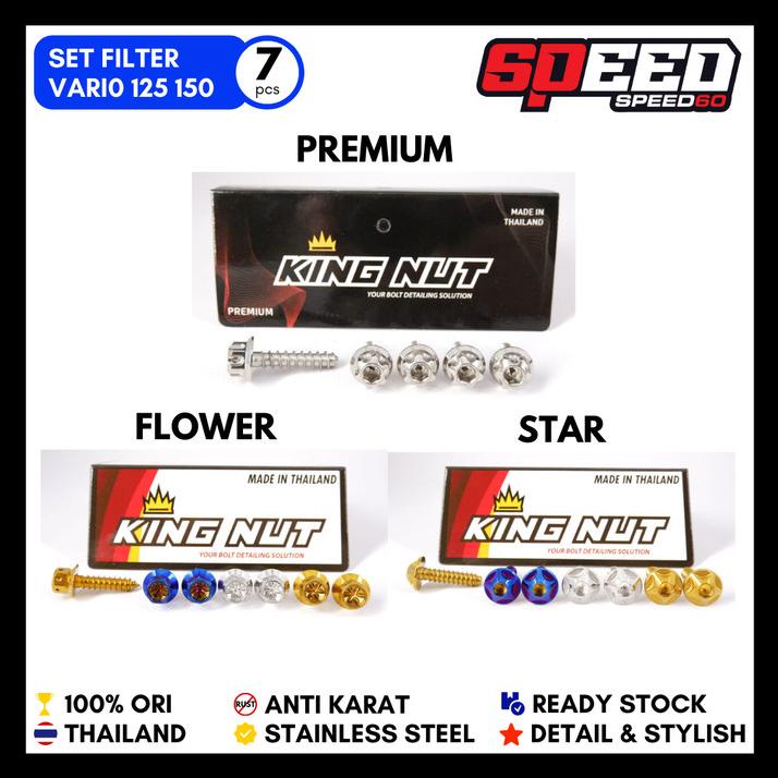 Set Baut Filter Honda Vario 125 Vario 150 Probolt Stainless King Nut