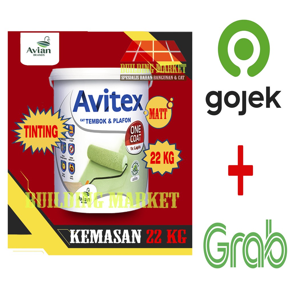 CAT TEMBOK CAT PLAFON TINTING AVITEX ONE COAT INTERIOR 22 KG