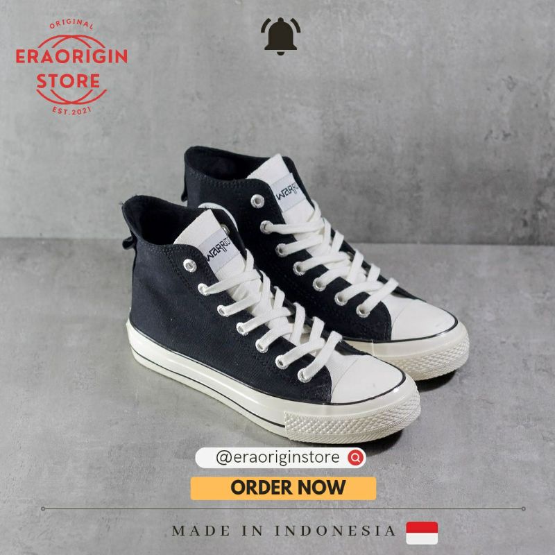 Sepatu Pria Sneakers Warrior Poseidon High Hitam Original