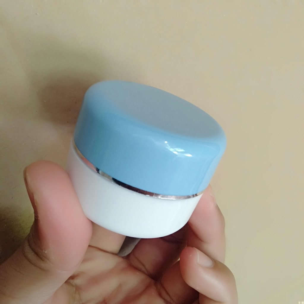 pot cream ps 10gr-12,5gr biru-putih list silver