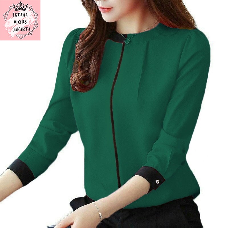 ISTANA MODE JAKARTA Verra baju atasan wanita terbaru blouse korean style blouse wanita lengan panjang-TOSCA 2