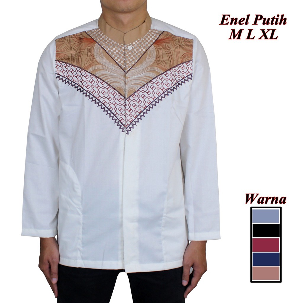 Baju Koko Pria Dewasa Bordir Modern -Wanko PA E121