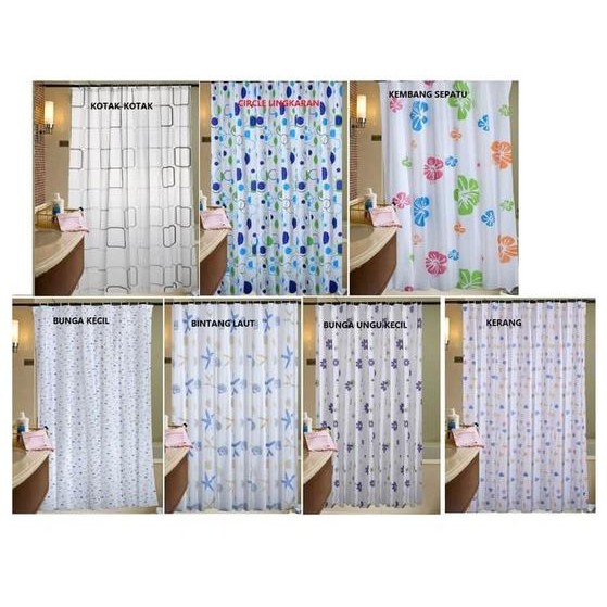 ❤ RATU ❤ Gorden Kamar Mandi | Tirai Gordyn Pintu | Shower Curtain | Korden Anti Air Motif Murah