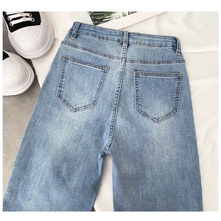 korean style highwaist seksi melar celana jeans panjang wanita Import (realpict)