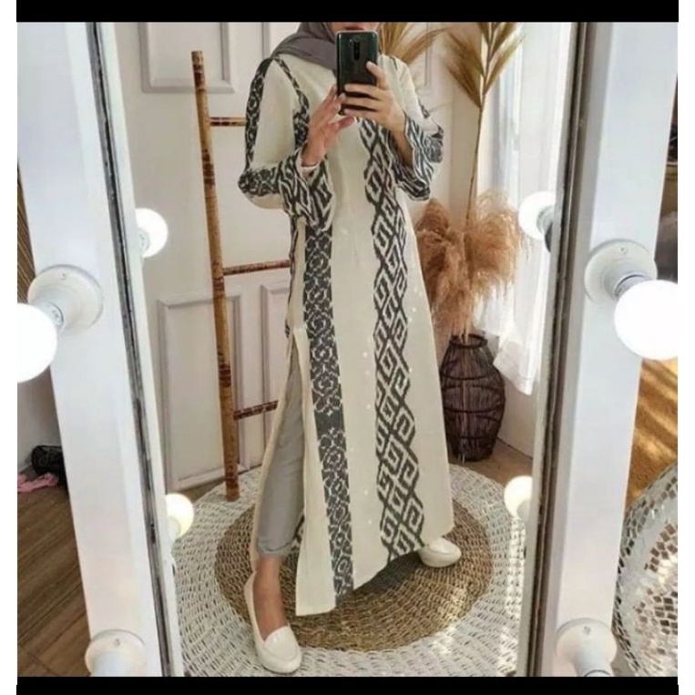 GAMIS TENUN - SERAGAM TENUN PUTIH - COUPLE SET TENUN PUTIH