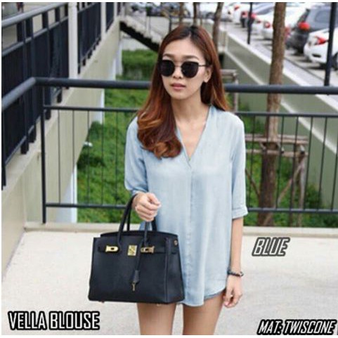 BAJU ATASAN WANITA VELLA BIRU MUDA