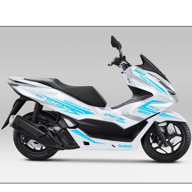 Sticker Pcx 160 Cutting Sticker Honda Pcx 160 body Putih Sporty Biru