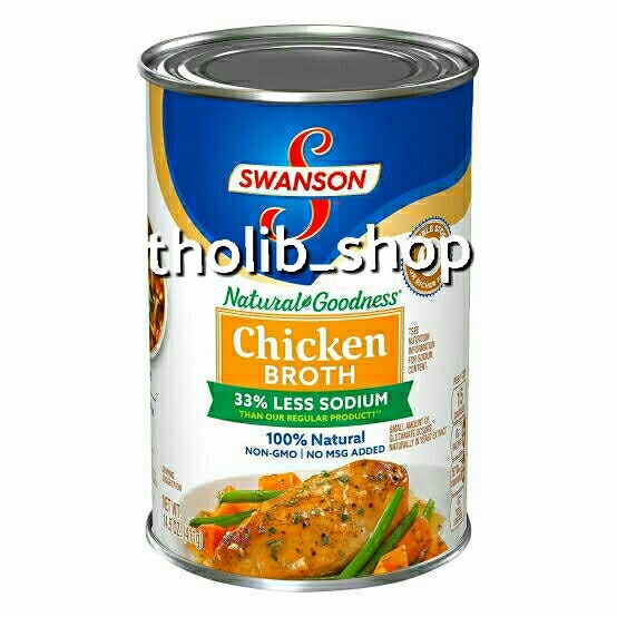 

swanson chicken broth 33% less sodium 411 gr
