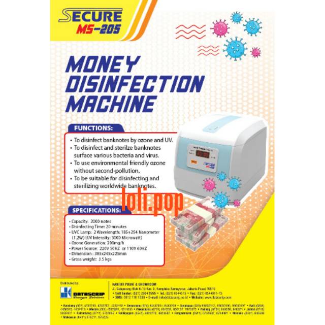 SECURE MS205 Banknote disinfectant Sterilisasi Uang UV Sterilizer Box SECURE MS 205