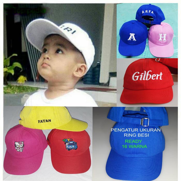 CETAK NAMA bordir topi anak