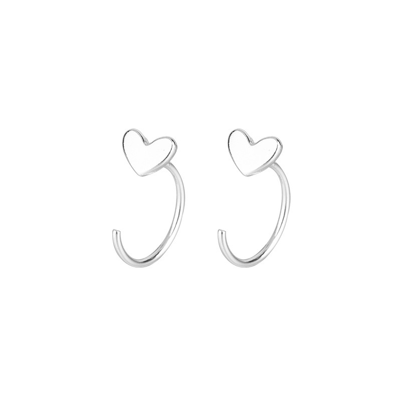 Anting Kait Desain Bunga Warna Silver Gaya Korea Untuk Wanita