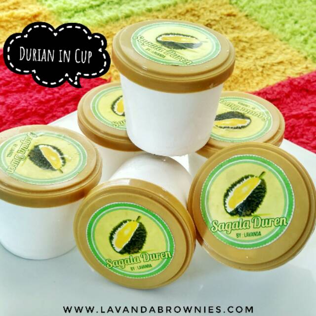 Durian cup duren in cup lavanda brownies