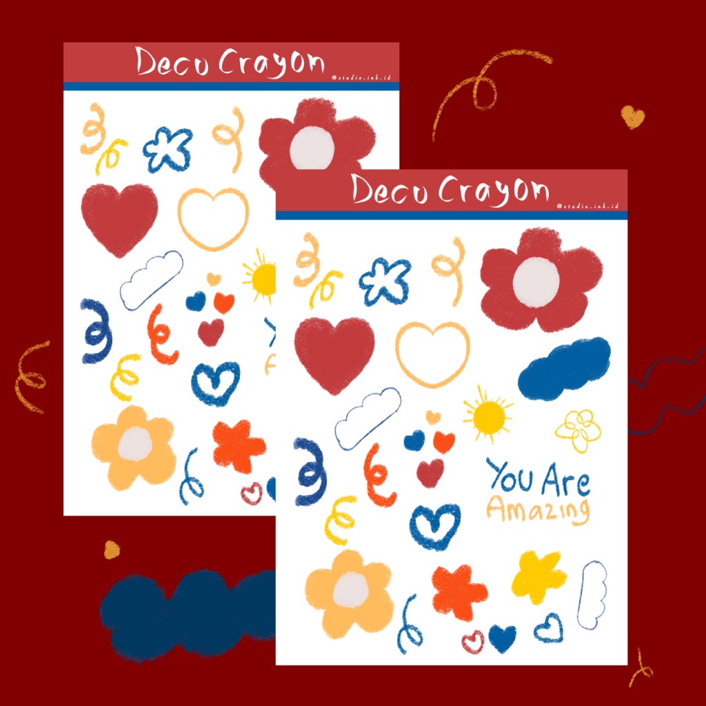 

sticker deco/stiker jurnal/freebies sticker/Deco Crayon