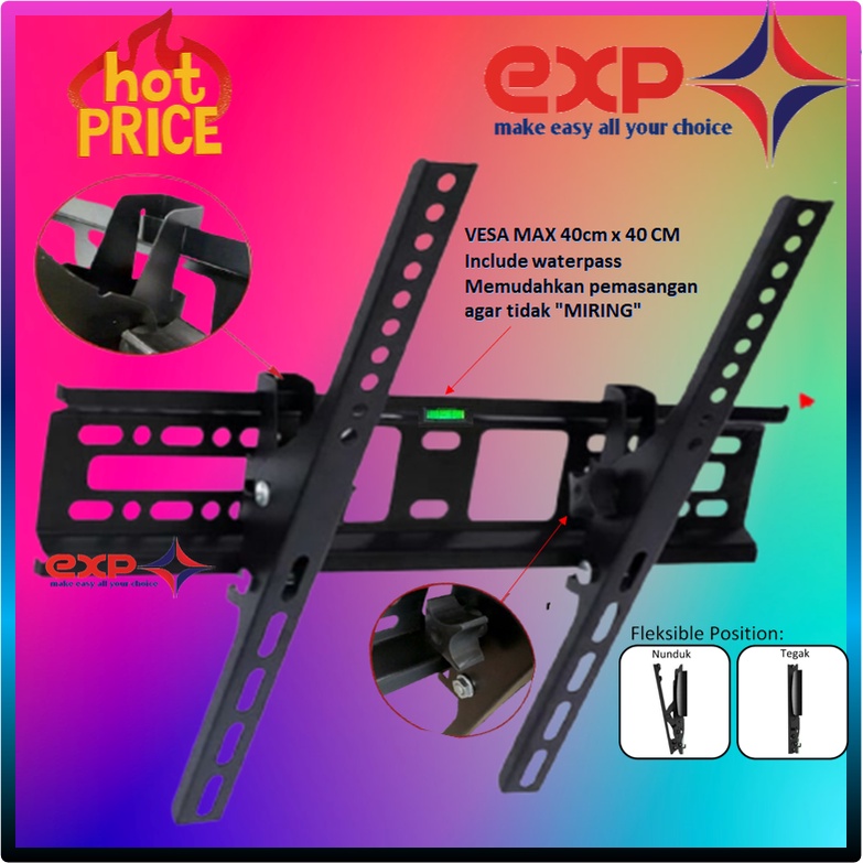 Garansi COCOK!! Bracket TV SAKURA 42&quot; s/d 55&quot; Waterpas adjustable position