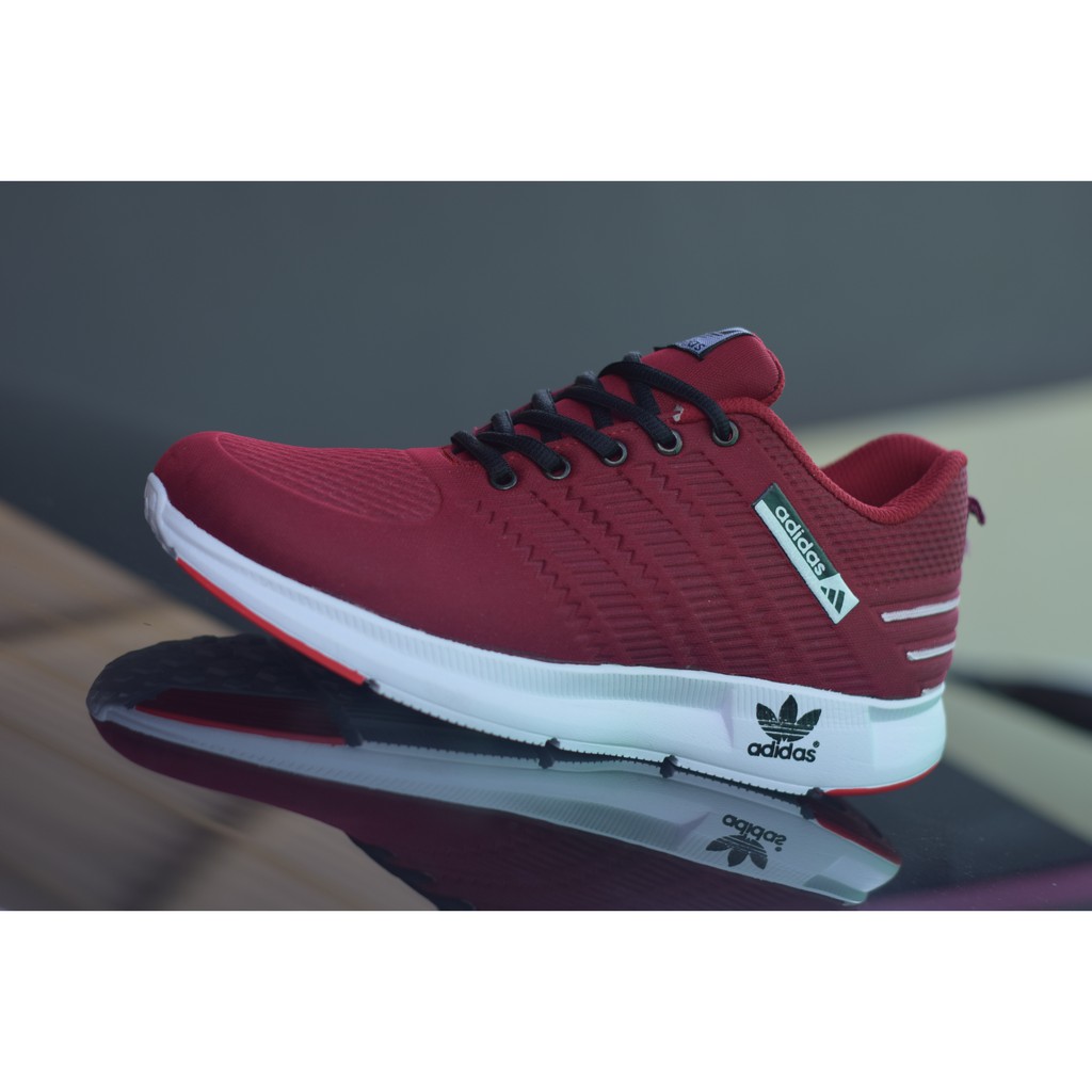 SEPATU SNEAKERS ADIDAS OLAHRAGA PRIA WANITA - MERAH MAROON