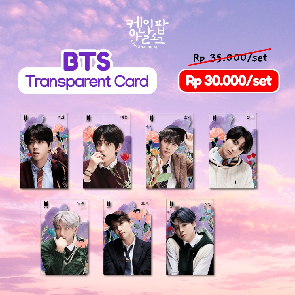 PHOTOCARD TRANSPARAN KARTU TRANSPARAN BTS KPOP BT21 TRANSPARENT CARD